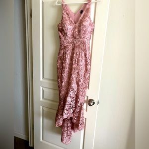 Xscape lace floral embroidered hem dress